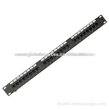 24-port 1U Cat6 Unshielded UTP Patch Panel with Module Jack and LED Lights
